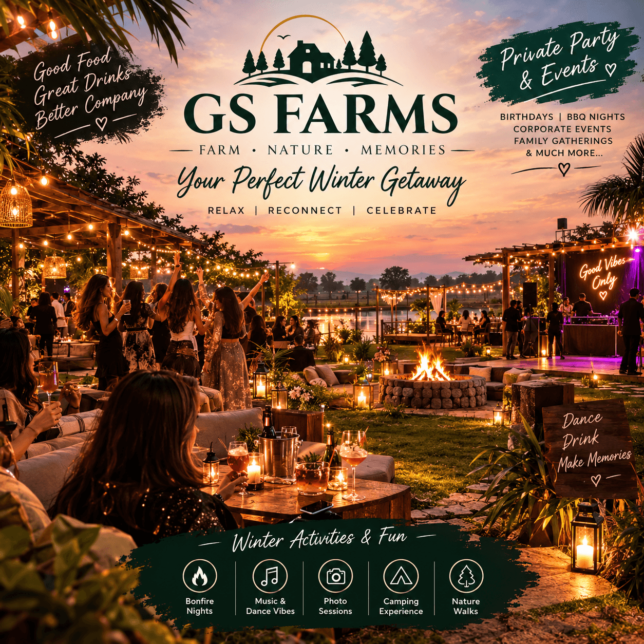 Green square farm house